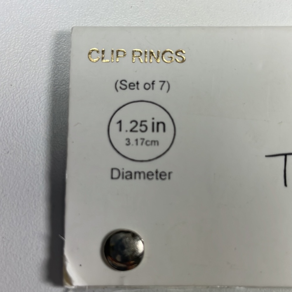 NWT Farmhouse Collection Chelsea Clip Rings in Distressed grey (Set of 7) - Picture 3 of 6